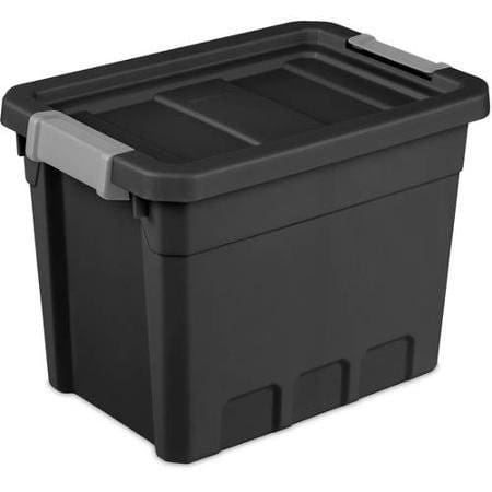 Sterilite 7.5 Gallon Stacker Tote- Black, Case of 6 - Sewmall