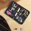 Sewing Kit Kasimir 42 Premium Sewing Supplies in a Mini Size Carrying Case Best Accessories for Kids Adults Professional College Dorm Home Travel and Emergency (Black)