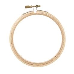 Wooden Round Embroidery Hoop 6" Beige - 12 Sets
