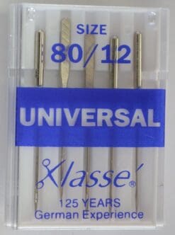 Klasse Sewing Machine Needles, UNIVERSAL Size 80 / 12, Pack of 5 Needles