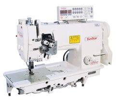 Sunstar KM-757 High Speed, 2-Needles, Needle Feed, Lock Stitch Sewing Machine with Automatic Thread Trimmer