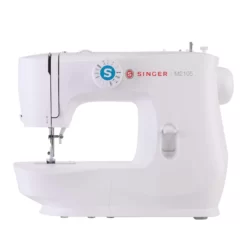 Singer M2105 Portable Sewing Machine, 8 Built-in Stitches, 4 Step Buttonhole, Foot Controller, Adjustable Stitch Length and Width, Accessories Kit, for Garments, Quilts and More