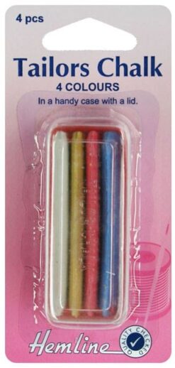 Hemline H245 | 4 Different Colour Tailor's Chalk | In Re-Usable Case